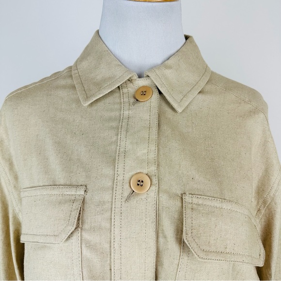 ZARA Neutral Lightweight Cropped Jacket Size Small - Picture 2 of 13